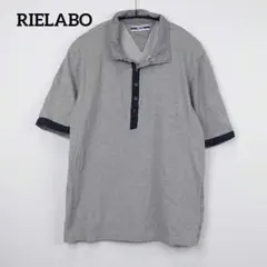 美品☆リエラボ 上品 ポロシャツ【50】グレー×ネイビー ビジカジ ゴルフ