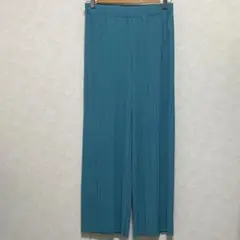☆美品☆ティール プリーツ ワイドパンツ