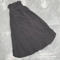 A.B.P ノースリーブワンピース Aライン シンプル 無地 チャコール
