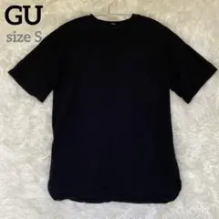 GU ジーユー　ヘビーウェイトオーバーサイズT シャツ　ブラック　五分丈　S