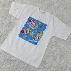 【c5645】Tシャツ　半袖　ホワイト　プリント　魚　かわいい