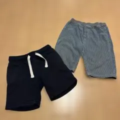 ハーフパンツ2点セット ネイビー・ストライプ