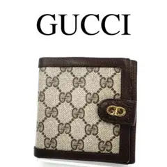 希少色 GUCCI グッチ 折り財布 ジャッキー マイクロ GG柄 Wホック