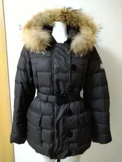 MONCLER リアルファー付き ダウン ブラウン モンクレール サイズ 0