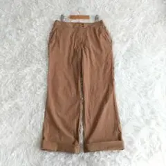 【ニューヨーカー】 ワイドパンツ 折り返しデザイン ダブル ゆったり