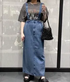 LAKOLE デニムオーバーオールスカート 2way