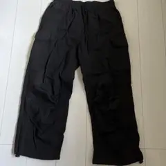 黒 カーゴパンツ ゴムウエスト