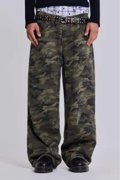 (新品)jaded london 迷彩ColossusBaggy Jeans32