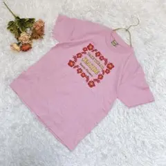 ★MORI DELL★未使用 SEASIDE Tシャツ【M】ハイビスカス ピンク