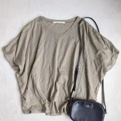 サバタム◇フレアカットソー ドルマンスリーブ風 体型カバー ゆったり Tシャツ