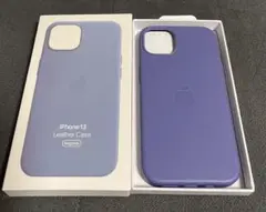 新品未開封の純正iPhone 13 Leather Case パープル
