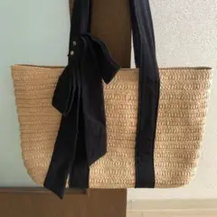 売り切りセール☆ノアール リボン付きカゴバック