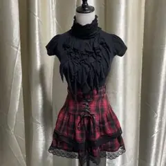 フリルカットソー ピチT ダークコア coquette ゴシック