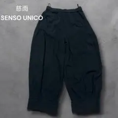 慈雨 　ジウ 　センソユニコ バルーンパンツ　ワイドパンツ　黒　リネン混　40