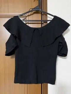 GRL ビッグカラーショルダーオープンニットトップス