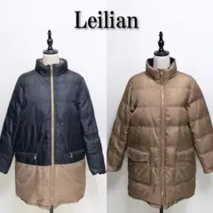 563 Leilian レリアン ダウンコート リバーシブル ベージュ 13