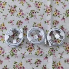 ホワイトUSB充電ケーブル 3本セット
