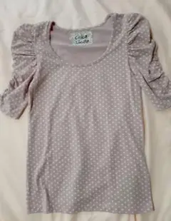 chica linda ドット柄パフスリーブTシャツ
