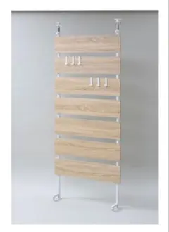 山善／木製突っ張りラック／ナチュラル 800mm x 2000mm