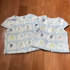 100・80cm 象柄フリーススリーパー 2点セット