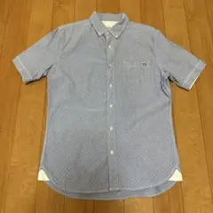 美品　アーノルドパーマー　水色ドット柄半袖シャツ