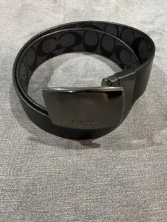 コーチ 2way リバーシブル ベルト ブラック　グレー　交換可能バックル付き