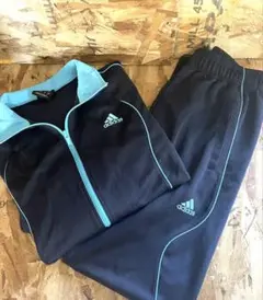 adidas ブラック/ターコイズ ジャージセット
