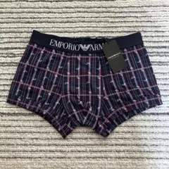 【未使用品】エンポリオアルマーニ ロゴ×チェック ボクサーパンツ Sサイズ