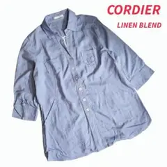 CORDIER 麻ブレンド・シャンブレー 羽織り シャツジャケット 84729