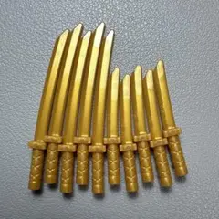 LEGO レゴ ミニフィグ武器 刀 カタナ パールゴールド 大小10本セット