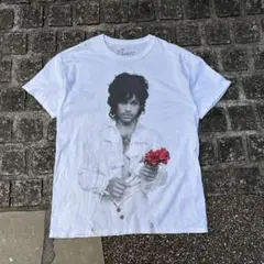 一点物 Prince プリンス フォト Tシャツ モノクロプリント 赤い花