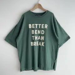 キューブシュガー ロゴTシャツ 半袖 ダメージ加工 M スリット オーバーサイズ