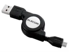 エレコム USBケーブル micro-Bタイプ 巻き取り式 0.7m