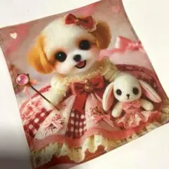 ハンドメイド　　ガーゼハンカチ　　シーズー柄 143