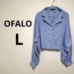 OFALO レディース 長袖 ギンガムチェック シャツ ショート丈 かわいい L