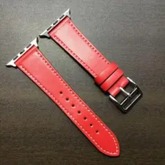 【42/44/45mm】Apple Watch用ベルト・バンド 赤 レッド 本革