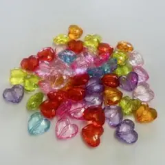A-0085 アクリル ハート型 ビーズ 混色 50個セット