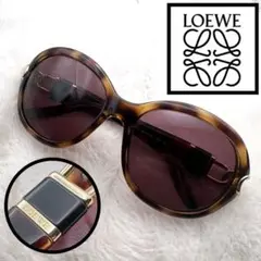 極美品✨LOEWE サングラス SLW770 べっ甲 ブラウン　ゴールド金具