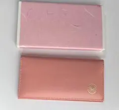 皇居売店の財布（長財布）ピンク（本革、菊の御紋入り）