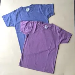 キッズ140cm コットンTシャツ２枚セット パープル＆ブルー