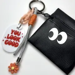 じゃらじゃらキーホルダー ギョロ目 ポーチ 韓国風 バッグチャームキーチャーム