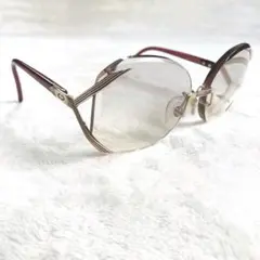 美品 Dior サングラス 2289 48 CDロゴ リムレス ゴールド レッド