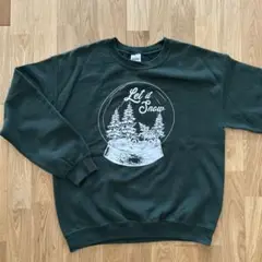 Let it Snow スウェットトレーナー・Mサイズ　 グリーン　GILDAN