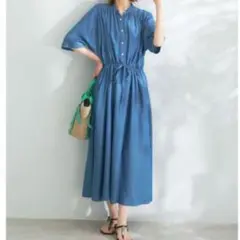 URBAN RESEARCH ROSSO ハーフスリーブデニムワンピース F
