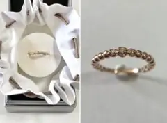 【美品】STAR JEWELRY k10PG ダイヤモンド ピンキーリング 1号