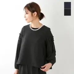 美品◯SONO ソーノ UV加工イージーケアギャザースリーブブラウス