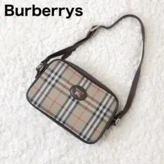 【美品】バーバリー ショルダーバッグ ノバチェック シャドーホース キャンバス