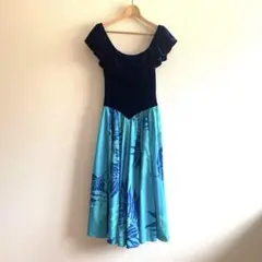 フラドレス　フラダンス　Lくらい　青　水色
