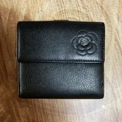 CHANEL シャネル バタフライカメリア 二つ折り 財布 ブラック
