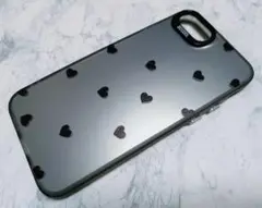 ハート柄 iPhone7/8/SE 用 スマホケース カバー かわいい グレー